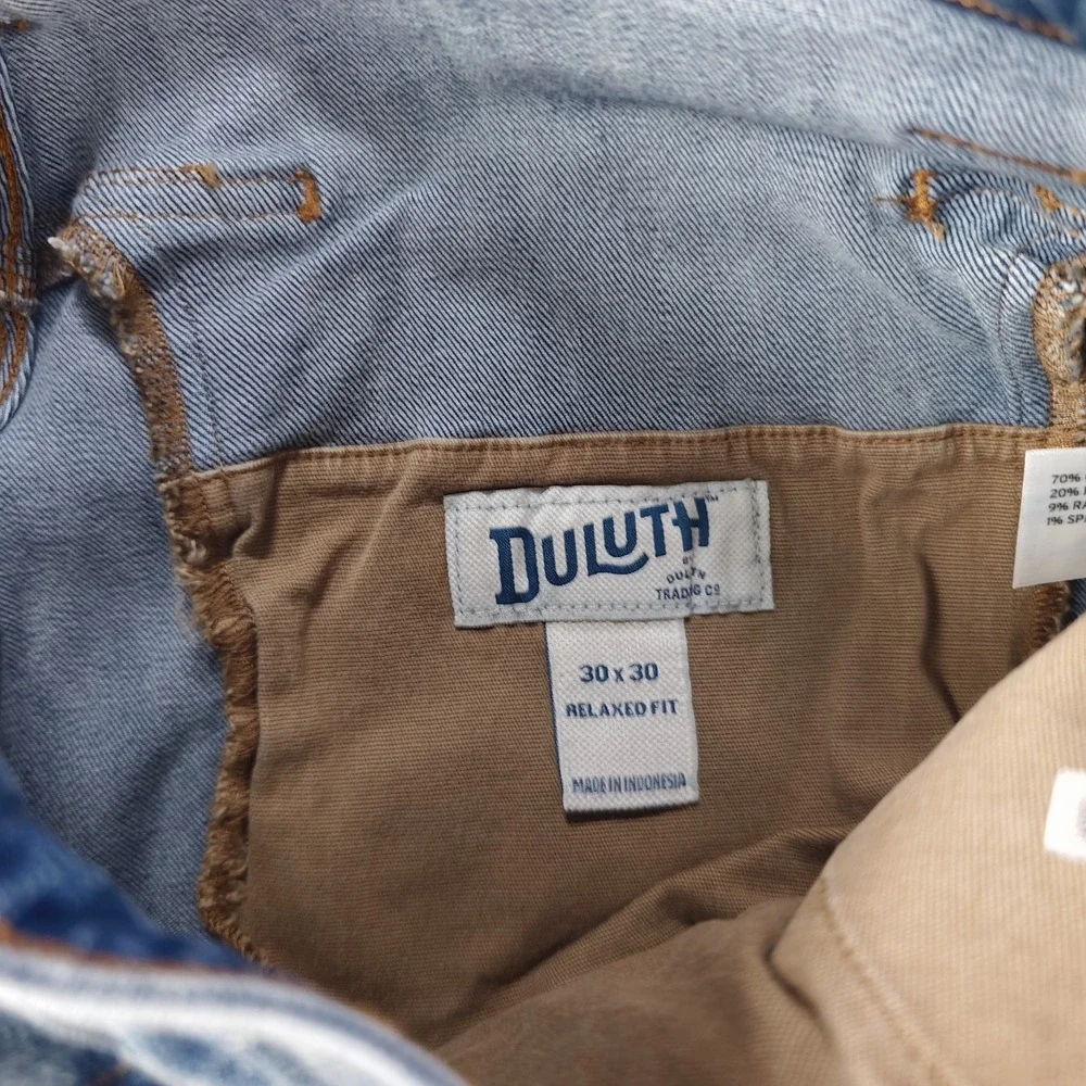 Duluth Ballroom Double Flex Jeans Mens 30x30 Blue Light Wash Denim Stretch‎